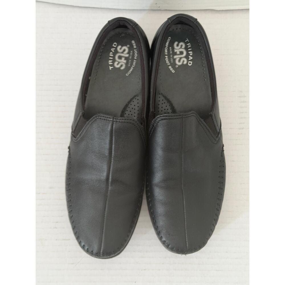 Women's SAS Tripad Comfort Black Leather Walking Sneakers Athletic Size 8.5